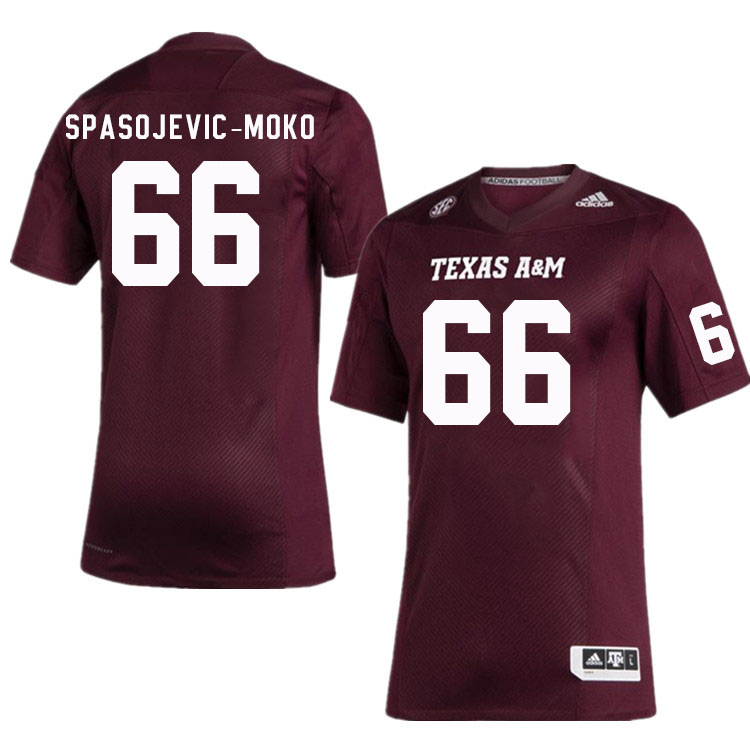 Men #66 Jordan Spasojevic-Moko Texas A&M Aggies College Football Jerseys Stitched Sale-Maroon